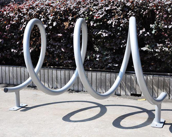 Support de bicyclette en forme de spirale en métal d'acier inoxydable pour le stationnement