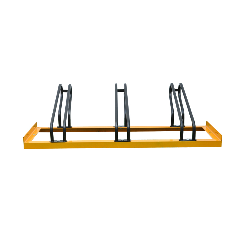 Revêtement en poudre noir jaune 3 porte-vélos au sol pour l'extérieur