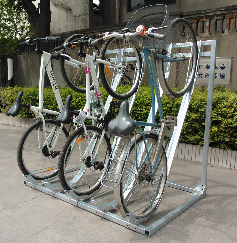 Support de cycle d'affichage semi-vertical compact de stockage de vélo pour le garage