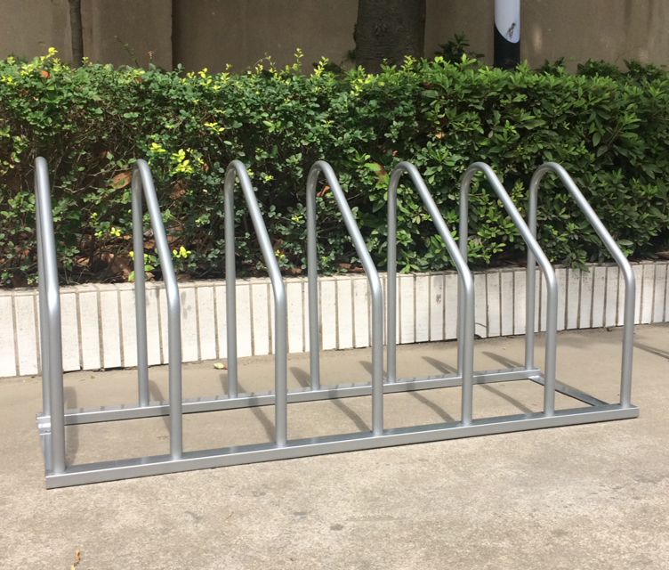 Support de stationnement extérieur pour vélos en métal de type U avec 6 supports