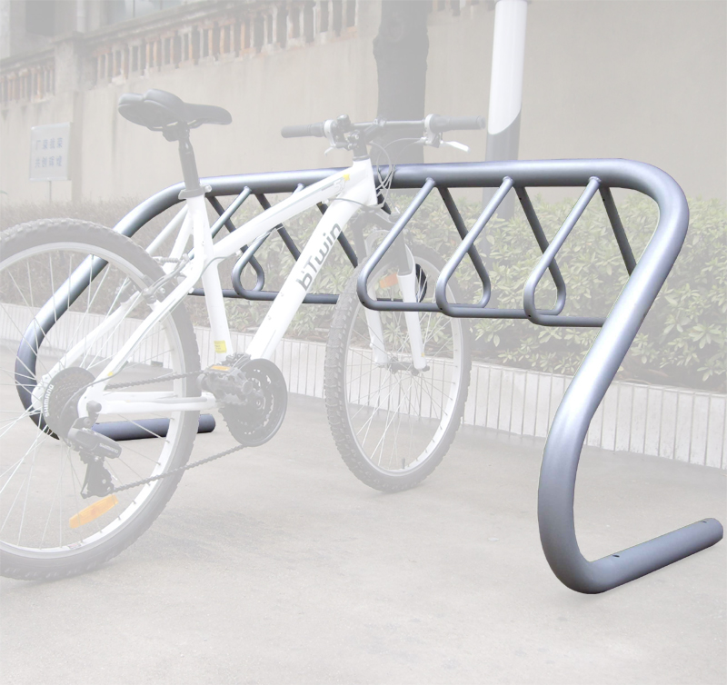 Support de vélo argenté en acier au carbone durable et robuste avec cintre